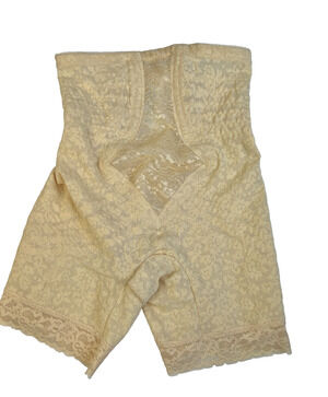 Rago Shapewear High Waist Leg Shaper Extra Firm Women's Med 28 Beige #46207